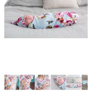 New Mommy Nightgown & Matching Newborn Wrap and Hat